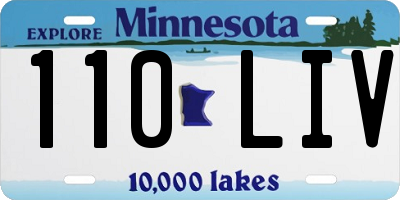 MN license plate 110LIV