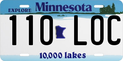 MN license plate 110LOC