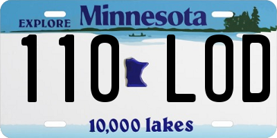 MN license plate 110LOD