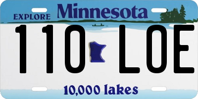 MN license plate 110LOE