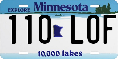 MN license plate 110LOF