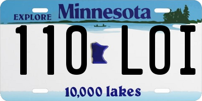 MN license plate 110LOI