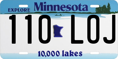 MN license plate 110LOJ