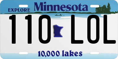 MN license plate 110LOL