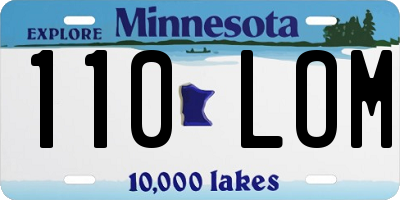 MN license plate 110LOM
