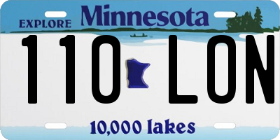 MN license plate 110LON