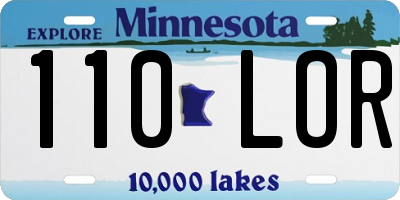 MN license plate 110LOR