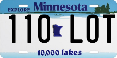 MN license plate 110LOT