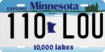 MN license plate 110LOU