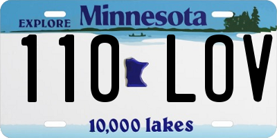 MN license plate 110LOV