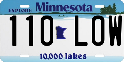 MN license plate 110LOW