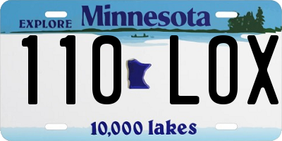 MN license plate 110LOX