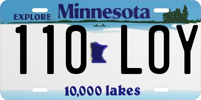 MN license plate 110LOY