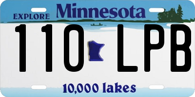 MN license plate 110LPB