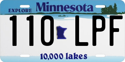 MN license plate 110LPF