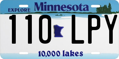 MN license plate 110LPY