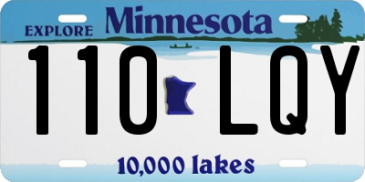 MN license plate 110LQY