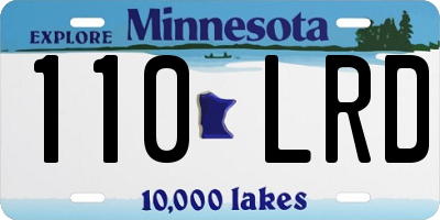 MN license plate 110LRD