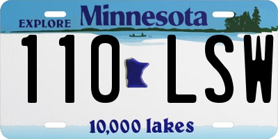 MN license plate 110LSW