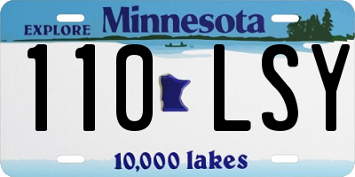 MN license plate 110LSY