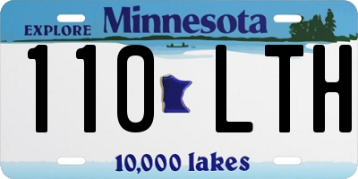 MN license plate 110LTH