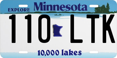 MN license plate 110LTK