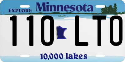MN license plate 110LTO