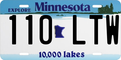 MN license plate 110LTW