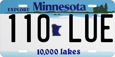 MN license plate 110LUE