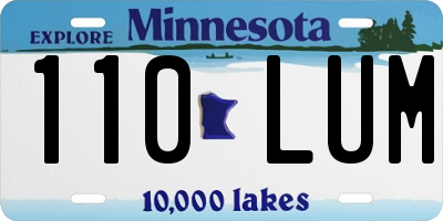 MN license plate 110LUM