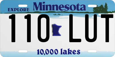MN license plate 110LUT