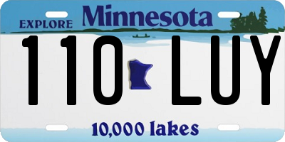 MN license plate 110LUY