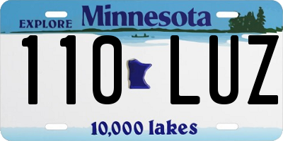 MN license plate 110LUZ