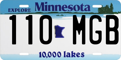 MN license plate 110MGB