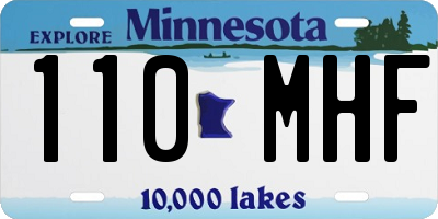 MN license plate 110MHF