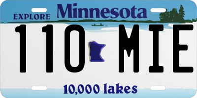 MN license plate 110MIE