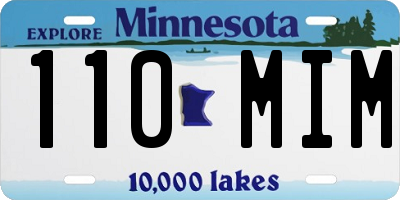 MN license plate 110MIM