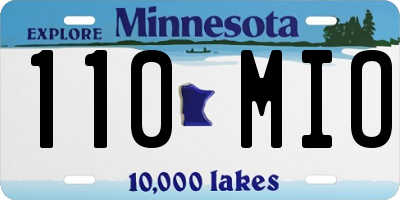 MN license plate 110MIO
