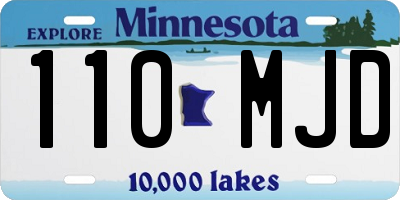MN license plate 110MJD