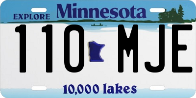 MN license plate 110MJE