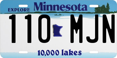 MN license plate 110MJN