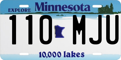 MN license plate 110MJU