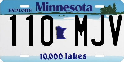 MN license plate 110MJV