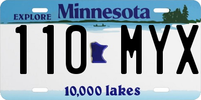 MN license plate 110MYX