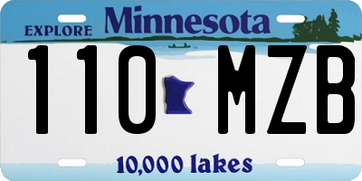 MN license plate 110MZB