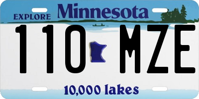 MN license plate 110MZE