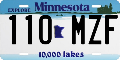 MN license plate 110MZF