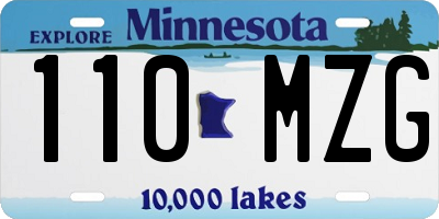 MN license plate 110MZG