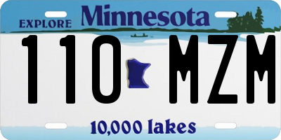 MN license plate 110MZM