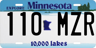 MN license plate 110MZR